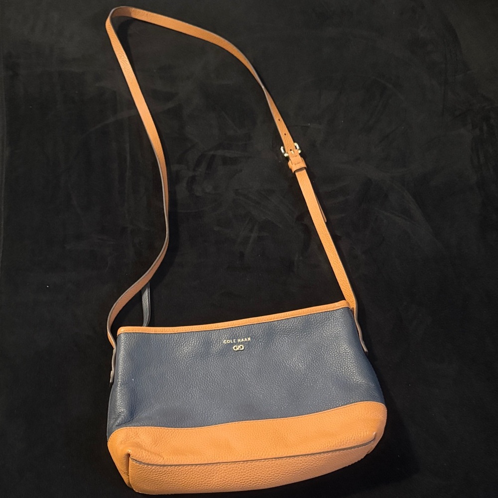 Cole Haan Blue and Tan Crossbody Bag